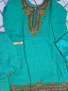 Teal Embellished Salwar Kameez Suit