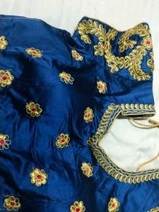 Elegant Blue Embroidered Blouse