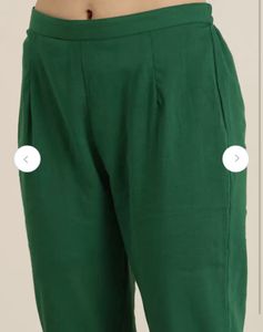 Green Pleated Kurta With Trouser &amp; Dupatta 💚