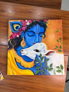 Krishna Painting on 24x24 Inches Canvas