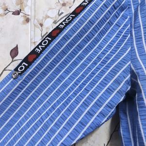 BLUE AND WHITE STRIPES STYLISH TOP 😍