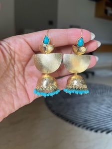 Elegant Gold Jhumka Earrings,unused