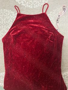 🌹Red Velvet Gown With Beadwork🌹