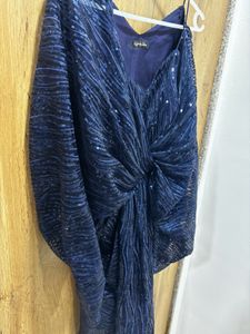 Elegant Blue Sequin Party Dress