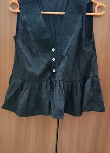 Elegant Black Peplum Top