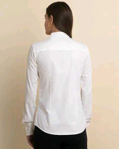 White Mandarin Collar Top
