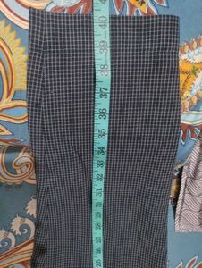 Checked Trousers In Navy Blue