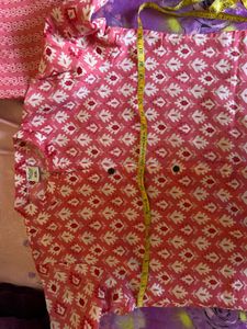 Stylish Pink Printed Kurta Set
