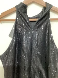 Sparkly Black Party wear knee length Dress