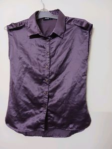 PURPLE SATIN SHIRT