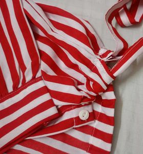 Striped Tie-Front Blouse
