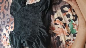 Black Ruffle Long Sleeve Top