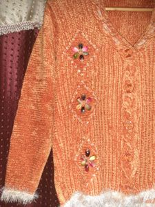 Coral Colour Cardigan