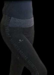 Black Gym Leggings With Grey Trim