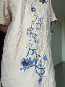 Floral Embroidered Tunic Dress