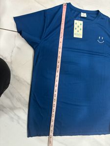 Round Neck Polyester Night Suit