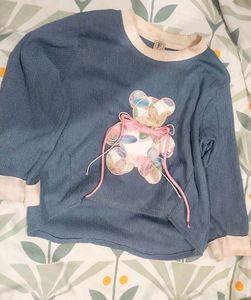 Cute Bear Applique Top