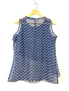 Park Avenue Navy Blue Printed Top (Women)