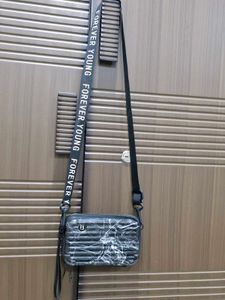 Sling Bag In Black &amp; White Colour With Good Space