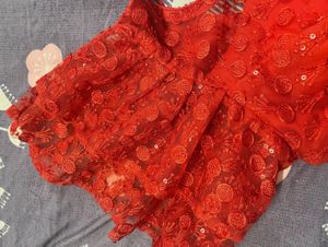 red frill stylish blouse