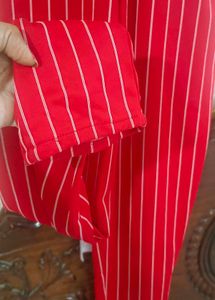 Red Striped Jumpsuit