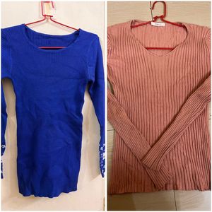 Ribbed Long Sleeve Tops