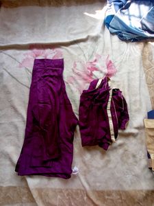 Beautiful Georgette Purple Dress With Embroidery