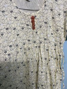 Vintage Style Yellow Print Dress
