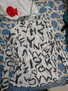 Sheer Letter Print Top