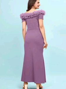 Elegant Purple Off-Shoulder Dress