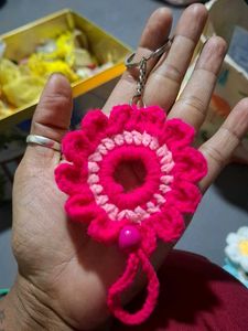 Crochet Flower Keychain