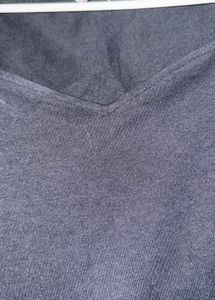 Black Sweatheart Neck Top