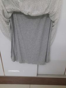 Casual White Top With Small Black Dots