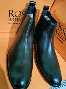 Rosso Brunello Black Leather Boots