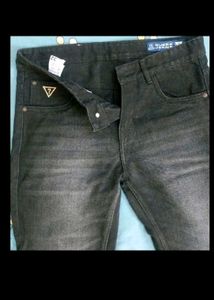 Men Guess Brand Stylish Black Jeans