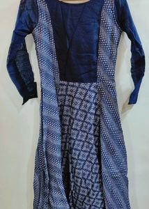 Blue Anarkali Full Length Dress with Duppata Women