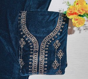 Embroidery work velvet suit
