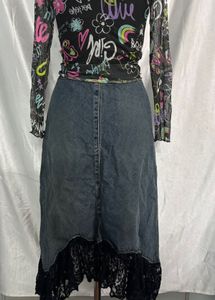 Asymmetrical Denim skirt