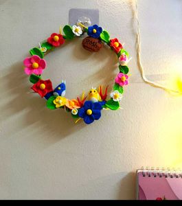 Floral Clay Wreath Diy Wall Hanging