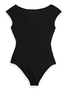 Black V-Neck Bodysuit