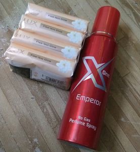 Compo Pack 2 Lux Soaps 4unit 48gm Xone Emperor No Gas Perfume Spray 130ml