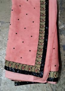 Elegant Peach Saree