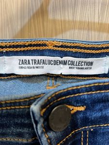 Zara Striped Denim Jeans