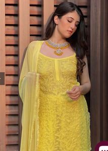 Label Aishwaryrika- Strappy Sheer Chikankari Kuri