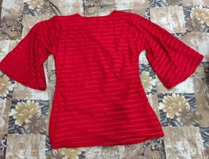 Red Embellished Top