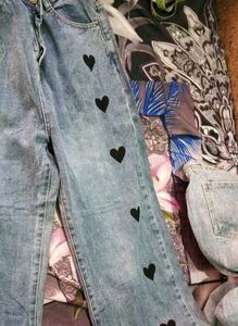 Heart Print Jeans🖤