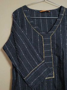 Striped Black Kurti
