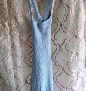 Backless Blue Bodycon Dress
