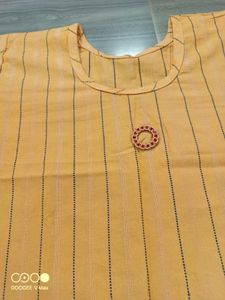 Striped Kurta Yellow