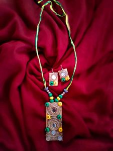 Handmade Jute Necklace & Earrings Set